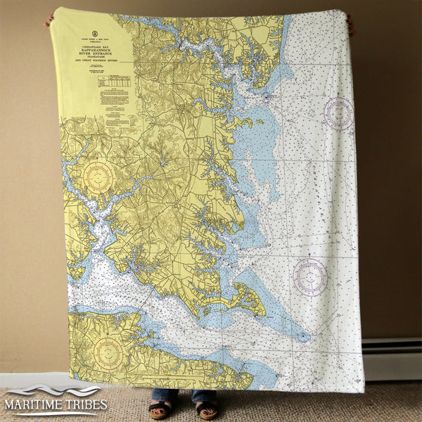 Northern Neck, VA Nautical Chart / Chesapeake Bay (Irvington) Blanket