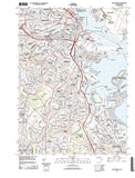 Boston MA, Modern Topo Map Scroll
