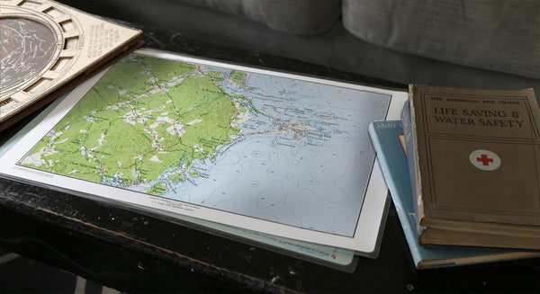 Biddeford Pool, Maine Topo Map Placemats, set of 4