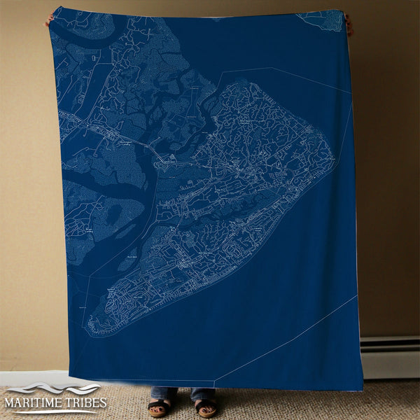 Hilton Head Blue Print 2 Blanket