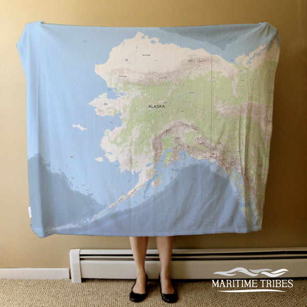 Alaska State Map Blanket