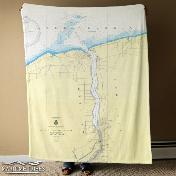 Youngstown, NY Vintage Nautical Chart Blanket