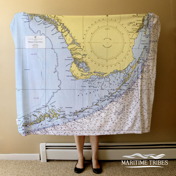 The Florida Keys Nautical Chart Blanket