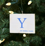 "Y" Flag Vintage Ornament - mysignalflags