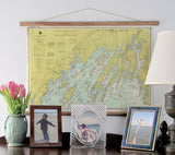 Buzzards Bay Vintage Nautical Chart, muted Scroll